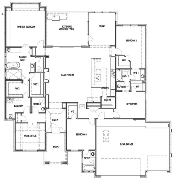 2D floor plan layout of this home in Riverstone, Georgetown, TX (Image 5).