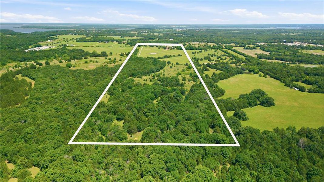 Expansive land parcel featuring a mix of mature treed areas and open green spaces