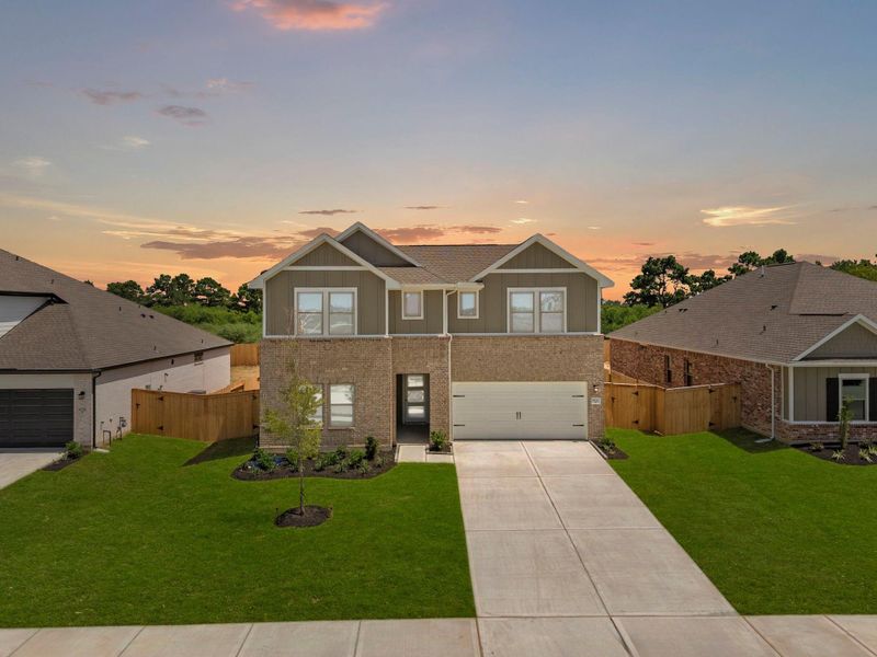 Front exterior of a new home in Windcress, Cove, TX, highlighting curb appeal (Image 21).