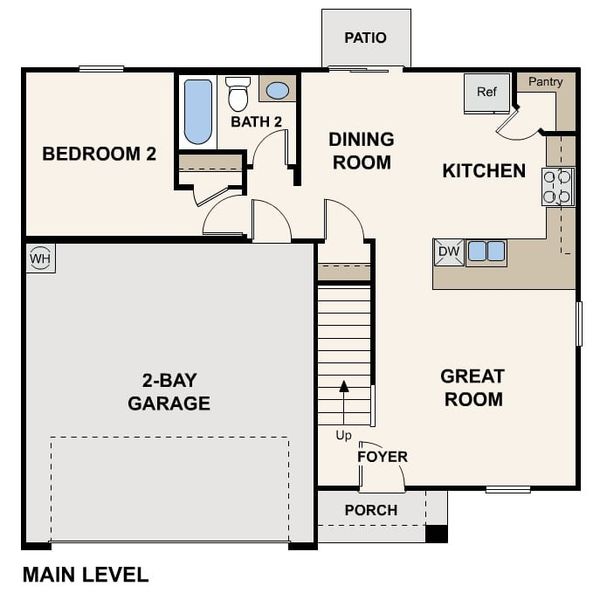 2D floor plan layout for the Aguila by Century Complete in Desert Lakes, Fort Mohave, AZ (Image 3). 2D floor plan layout for the Aguila by Century Complete in Desert Lakes, Fort Mohave, AZ (Image 3).