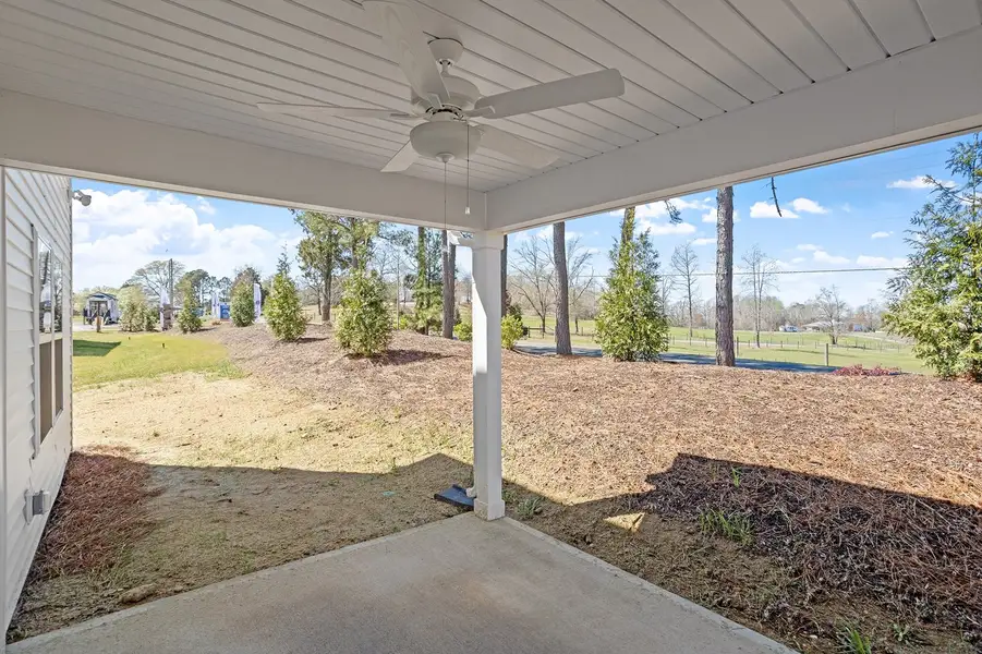 Exterior details and patio area of a home in Cambridge Reserve, Angier (Image 3).