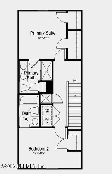 2D floor plan layout of this home in Sabal Terrace, Jacksonville, FL (Image 4).