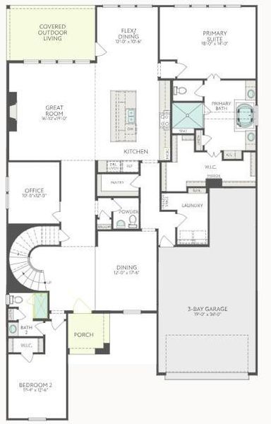 2D floor plan layout of this home in Pecan Ridge, Fulshear, TX (Image 3).