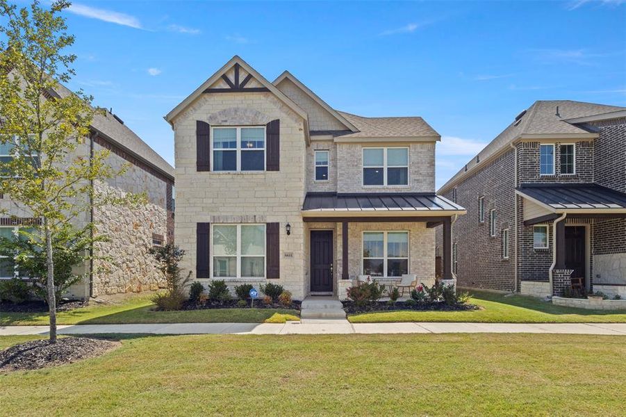 Front exterior of a new home in Merritt Village, Rowlett, TX, highlighting curb appeal (Image 19).