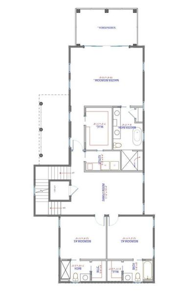 2D floor plan layout of this home in , Folly Beach, SC (Image 5).