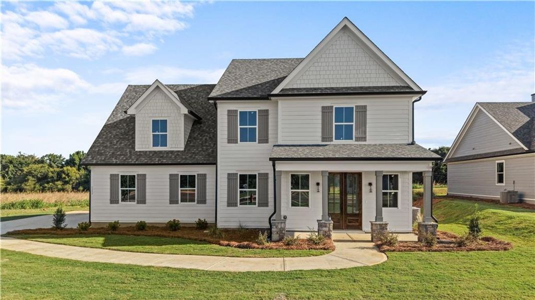 Front exterior of a new home in , Madison, GA, highlighting curb appeal (Image 34). Front exterior of a new home in , Madison, GA, highlighting curb appeal (Image 34).