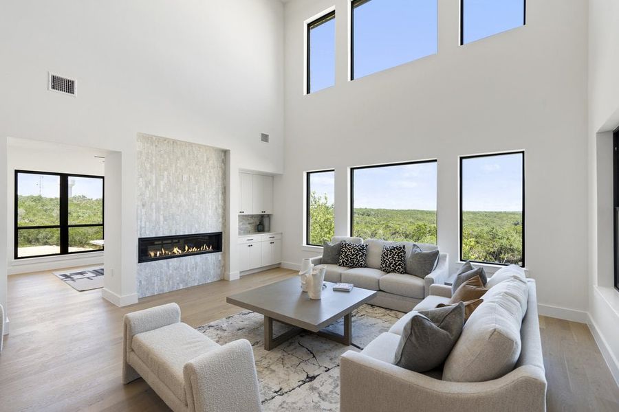 Furnished interior view inside a new home in Milky Way at River Place, Austin (Image 37). Furnished interior view inside a new home in Milky Way at River Place, Austin (Image 37).