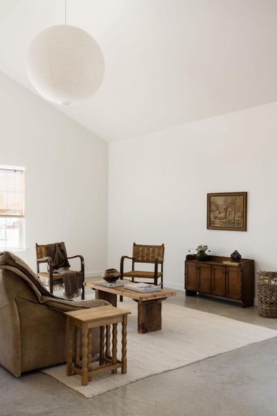 Sitting room with concrete floors