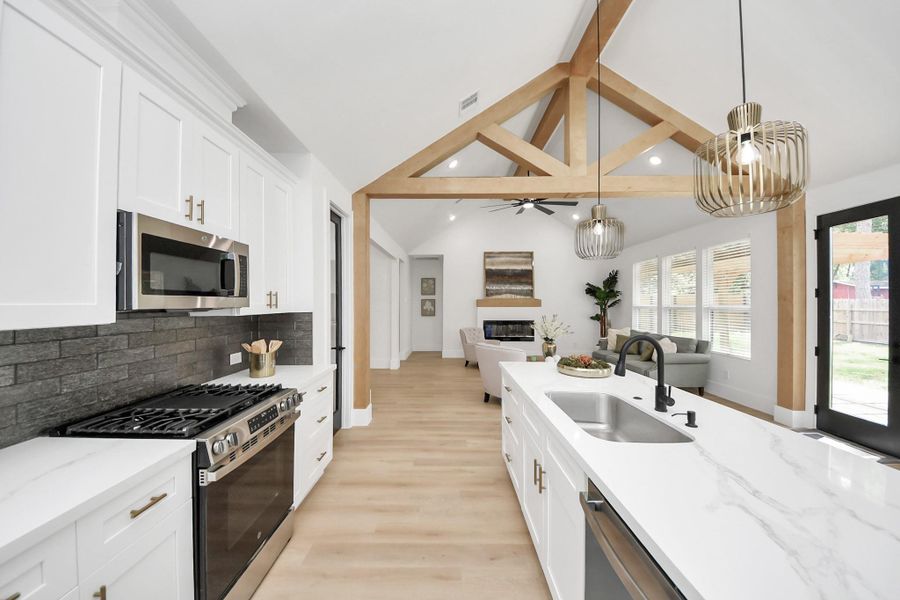 Furnished interior view inside a new home in , Spring (Image 32).