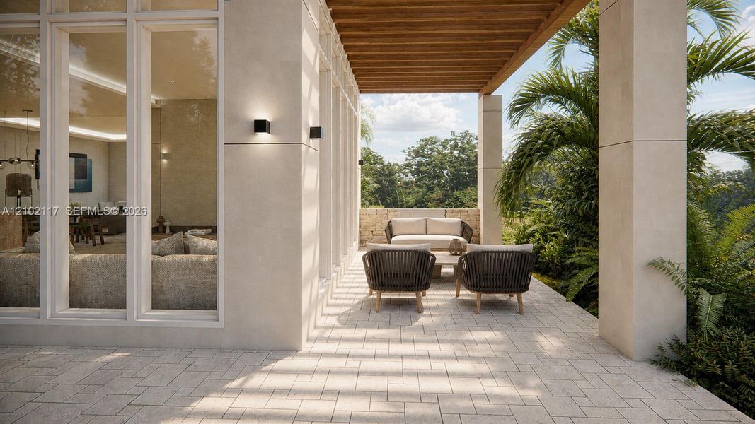 Exterior details and patio area of a home in , Coral Gables (Image 4).