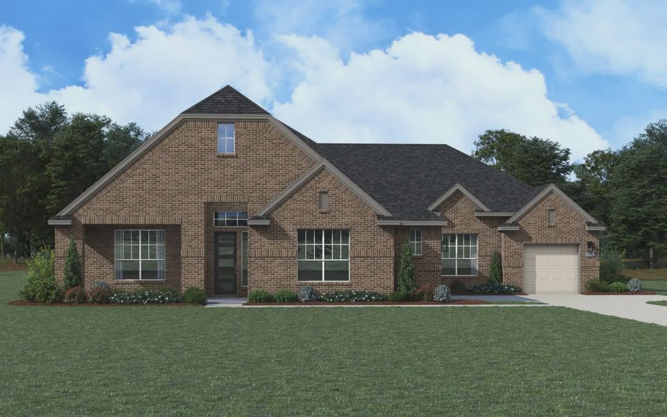 Representative exterior photo of a completed home built from the Calvin by Chesmar Homes in Heimer Estates at Garden Ridge, Fulshear, TX (Image 22).