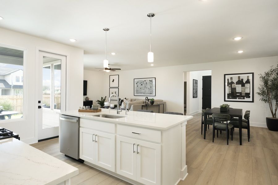 Representative furnished interior of a home built from the 3554 by Risewell Homes in Parkton Square, Kyle (Image 10).