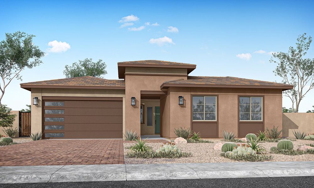 Representative exterior photo of a completed home built from the Parker Plan 5031 by Tri Pointe Homes in Camerano at Abel Ranch, Goodyear, AZ (Image 2).