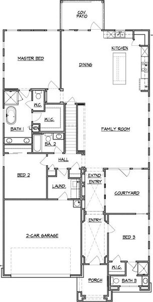 2D floor plan layout of this home in The Enclave at Potranco Oaks, San Antonio, TX (Image 4).