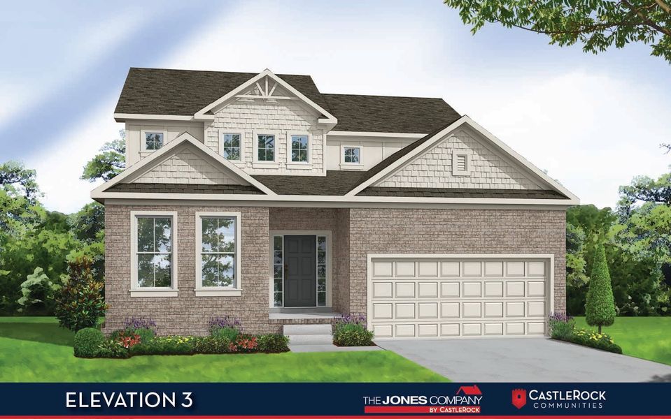 Front exterior of a new home in The Retreat at Norman Farm, Hendersonville, TN, highlighting curb appeal (Image 1).