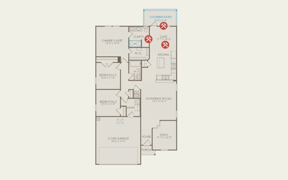 2D floor plan layout for the Independence by Centex in The Overlook at Creekside, New Braunfels, TX (Image 3). 2D floor plan layout for the Independence by Centex in The Overlook at Creekside, New Braunfels, TX (Image 3).
