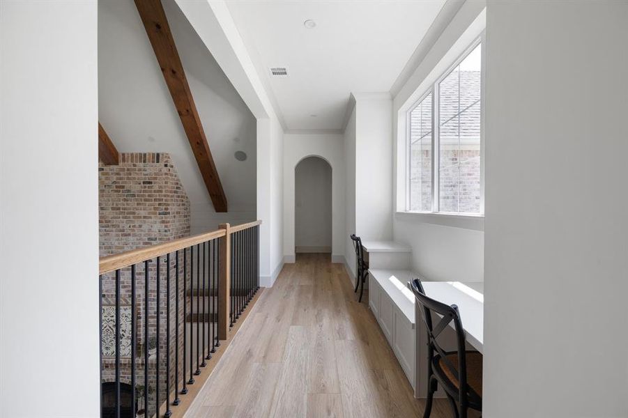 Upstairs hallway to additional bedrooms