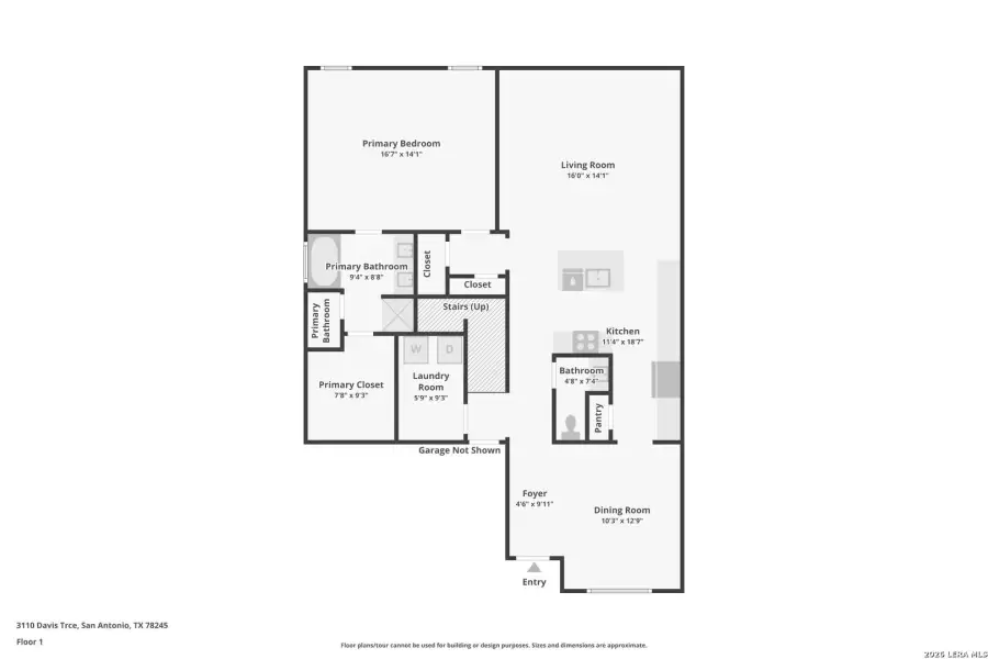 2D floor plan layout of this home in Laurel Vistas, San Antonio, TX (Image 3).