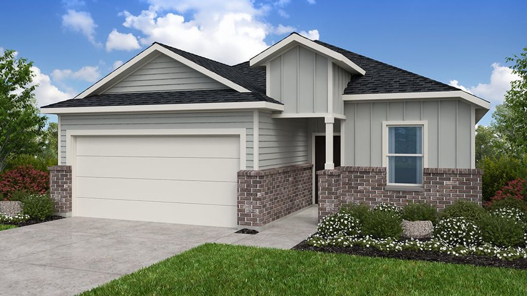 Representative exterior photo of a completed home built from the Dorset by Taylor Morrison in Mason Woods 45s, Cypress, TX (Image 2).