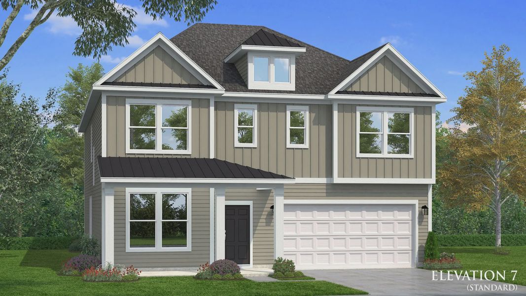 Representative exterior photo of a completed home built from the Brier Creek by DRB Homes in Sanctuary at Panther Creek, Durham, NC (Image 36).