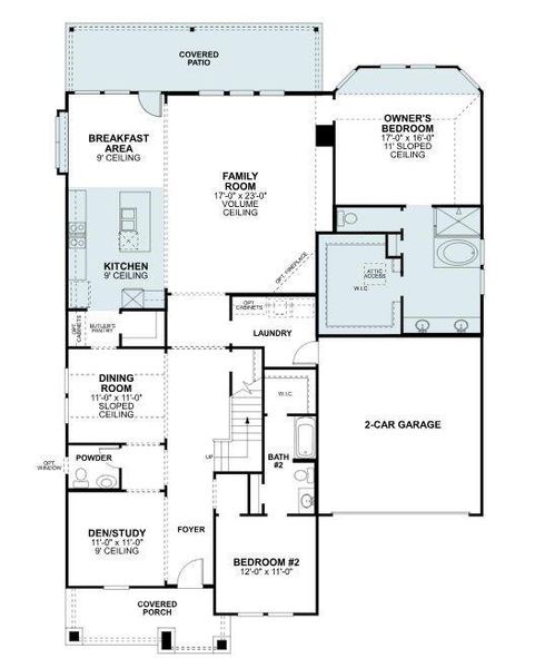 2D floor plan layout of this home in Lilyana, Celina, TX (Image 3).
