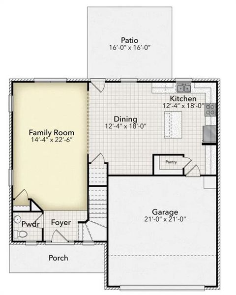 2D floor plan layout of this home in Thunder Ridge, Dawsonville, GA (Image 3).