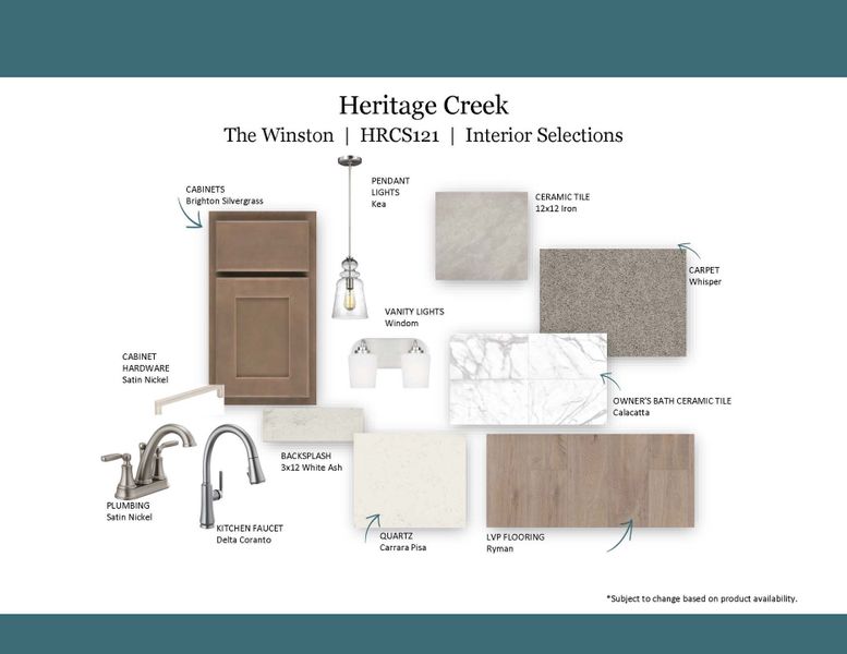 Sample of building materials used in homes in Heritage Creek, Nashville (Image 40).
