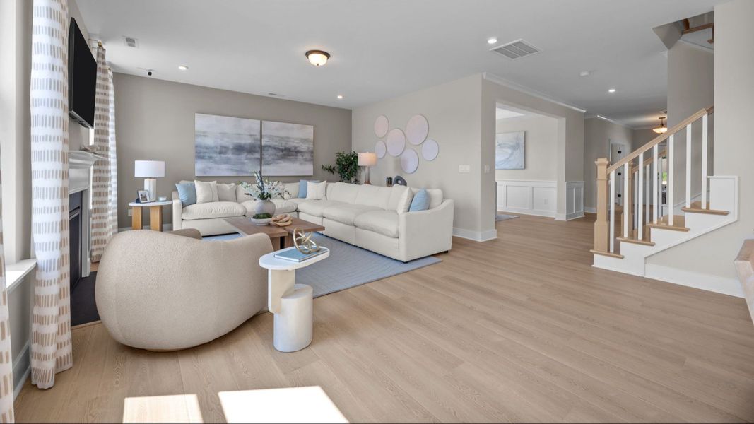 The Jordan Plan by DRB Homes in Farms at Bellingham, Mooresville, NC - Living The Jordan Plan by DRB Homes in Farms at Bellingham, Mooresville, NC - Living