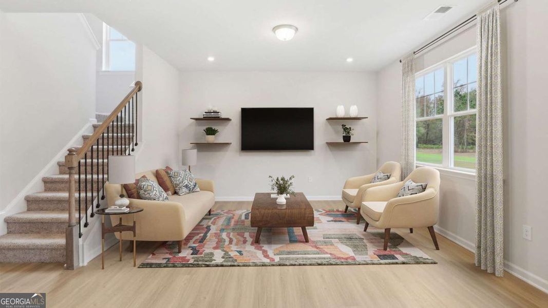 Furnished interior view inside a new home in Stonebridge North, Macon (Image 3). Furnished interior view inside a new home in Stonebridge North, Macon (Image 3).
