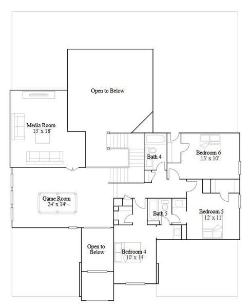 2D floor plan layout of this home in Bridgeland, Cypress, TX (Image 3).