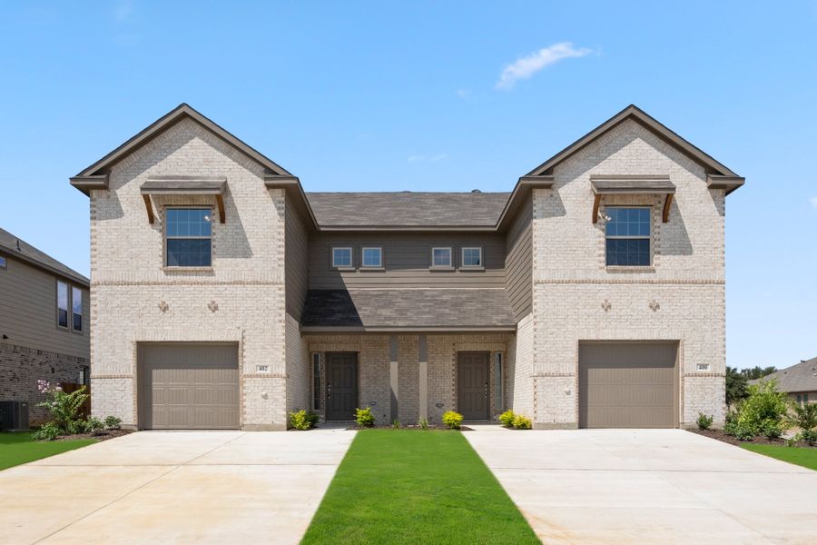 Representative exterior photo of a completed home built from the Duplex 4 by Sandlin Homes in Eagle Cove, Denton, TX (Image 9).