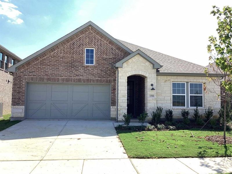 Front exterior of a new home in Brookshire at Legacy Hills-50s, Celina, TX, highlighting curb appeal (Image 23). Front exterior of a new home in Brookshire at Legacy Hills-50s, Celina, TX, highlighting curb appeal (Image 23).