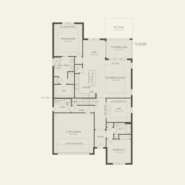 2D floor plan layout for the Coral Grand by Pulte Homes in Hilliard Isle, Kissimmee, FL (Image 3).