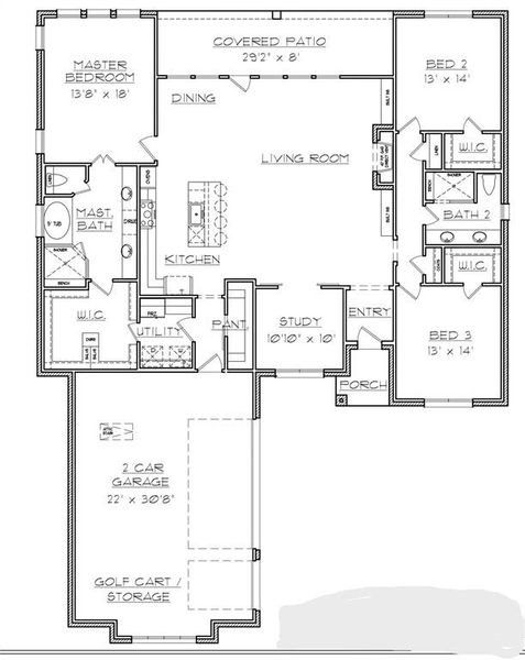 2D floor plan layout of this home in , Burleson, TX (Image 3).
