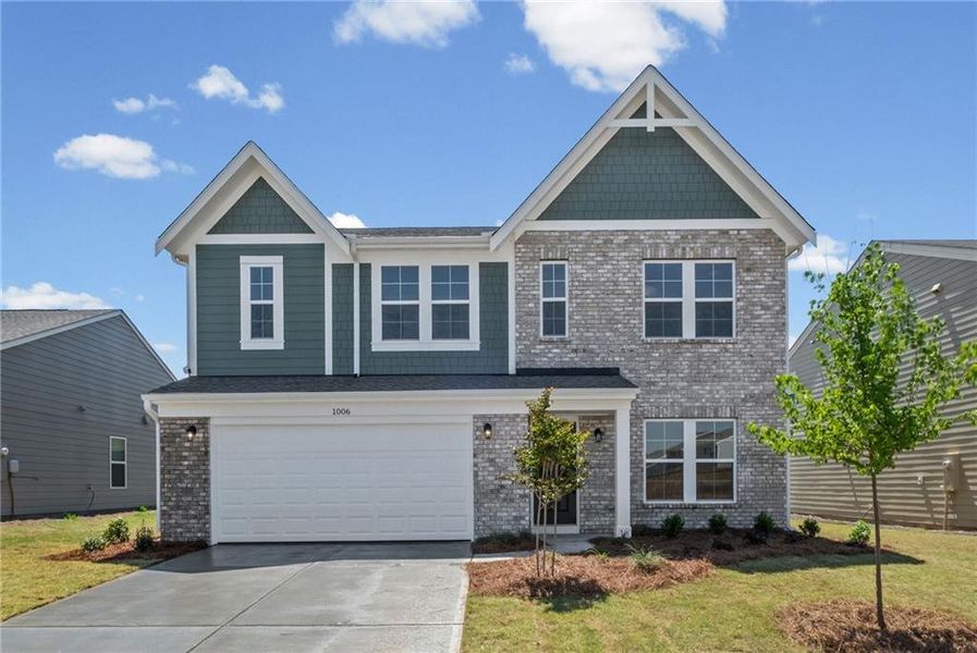 Front exterior of a new home in Cherry Glen, Euharlee, GA, highlighting curb appeal (Image 22). Front exterior of a new home in Cherry Glen, Euharlee, GA, highlighting curb appeal (Image 22).