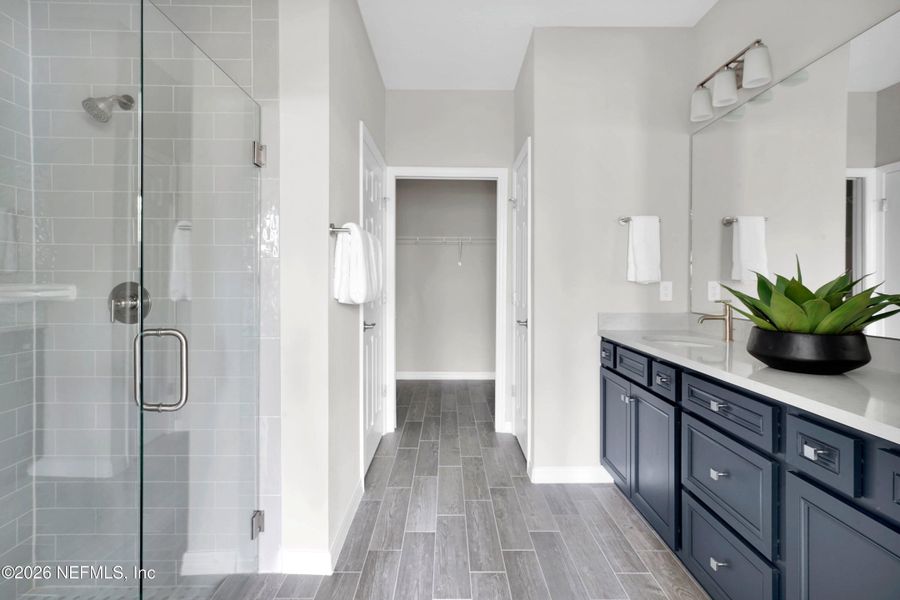 Furnished interior view inside a new home in Del Webb Wildlight, Yulee (Image 14).