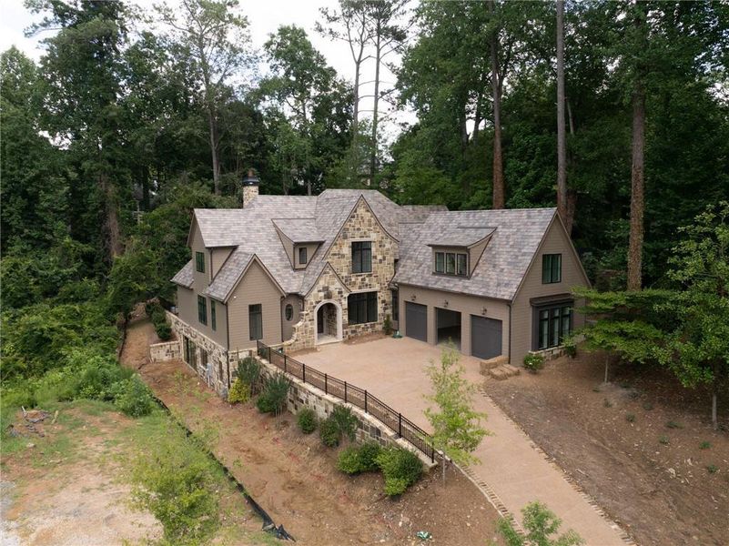 Front exterior of a new home in Blue Heron Walk, Atlanta, GA, highlighting curb appeal (Image 17).