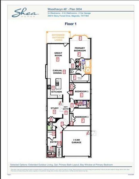 2D floor plan layout of this home in Woodhavyn 40', Magnolia, TX (Image 2). 2D floor plan layout of this home in Woodhavyn 40', Magnolia, TX (Image 2).