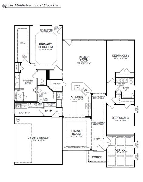 2D floor plan layout for the Middleton by Eastwood Homes in Hancock Farms, Aiken, SC (Image 3). 2D floor plan layout for the Middleton by Eastwood Homes in Hancock Farms, Aiken, SC (Image 3).