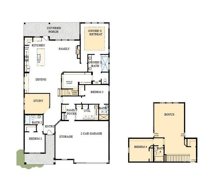 2D floor plan layout of this home in Encore at Streamside - Tradition Series, Waxhaw, NC (Image 2).