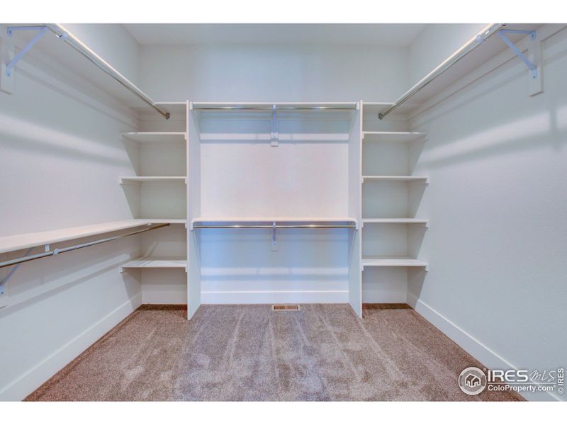 An oversized primary ensuite closet