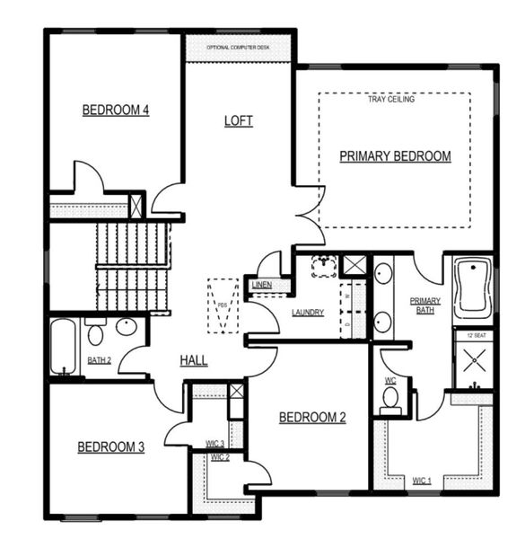 2D floor plan layout for the Ardmore by O'Dwyer Homes in Hickory Heights, Acworth, GA (Image 3).