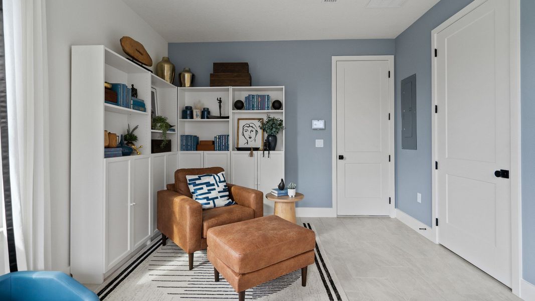 Representative furnished interior of a home built from the Lantana End Unit by DRB Homes in Parkview at Hamlin, Winter Garden (Image 12).