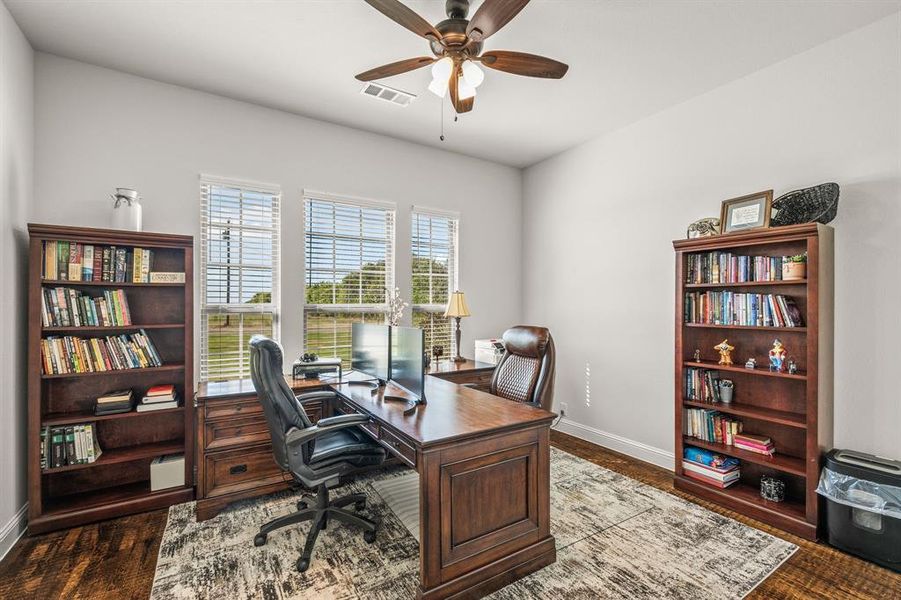 This is listed as bedroom 2 but makes a great study. This is listed as bedroom 2 but makes a great study.