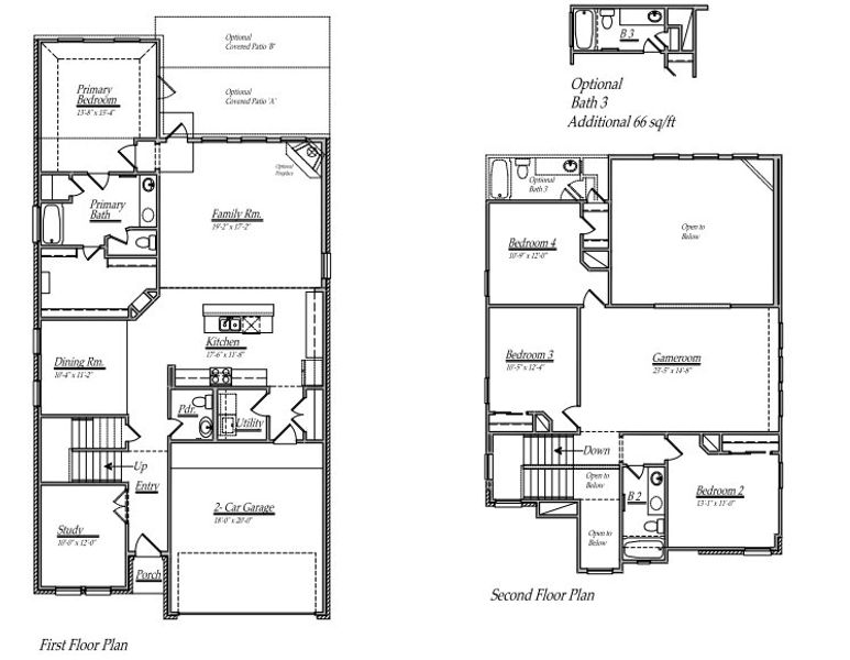 2D floor plan layout of this home in Champions Oak, Houston, TX (Image 7).