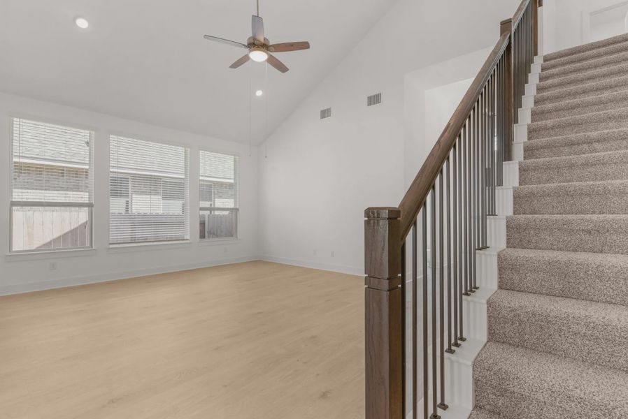 Representative unfurnished interior of a home built from the Grace by Chesmar Homes in Lariat, Liberty Hill (Image 7). Representative unfurnished interior of a home built from the Grace by Chesmar Homes in Lariat, Liberty Hill (Image 7).