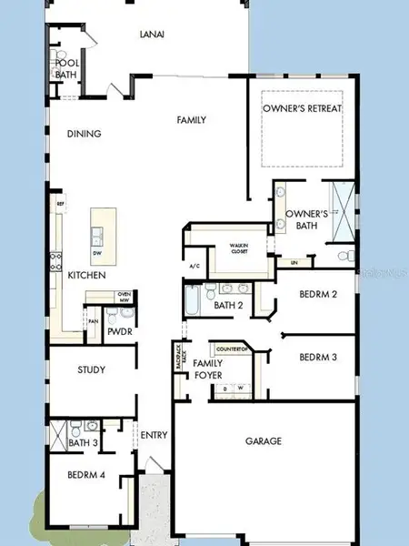 2D floor plan layout of this home in SeaFlower – Classic Homes, Bradenton, FL (Image 2). 2D floor plan layout of this home in SeaFlower – Classic Homes, Bradenton, FL (Image 2).