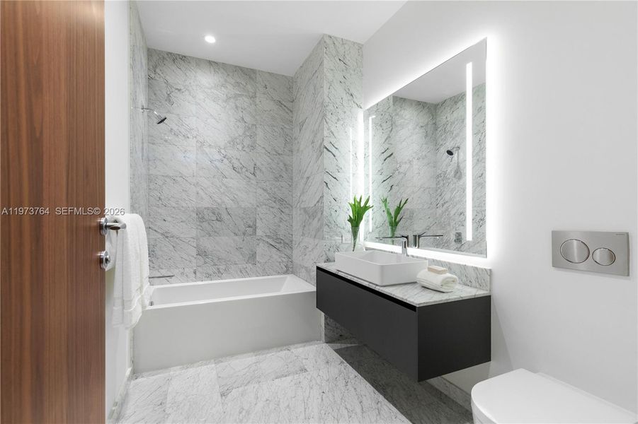 Furnished interior view inside a new home in , Miami (Image 15).