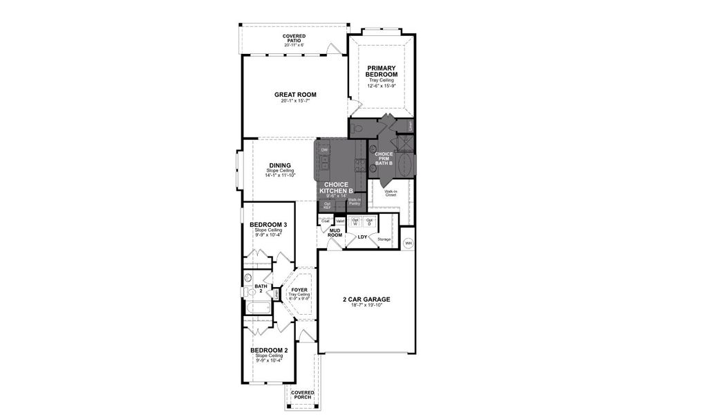 2D floor plan layout for the Maxwell by Beazer Homes in Copia Pines, Montgomery, TX (Image 3).
