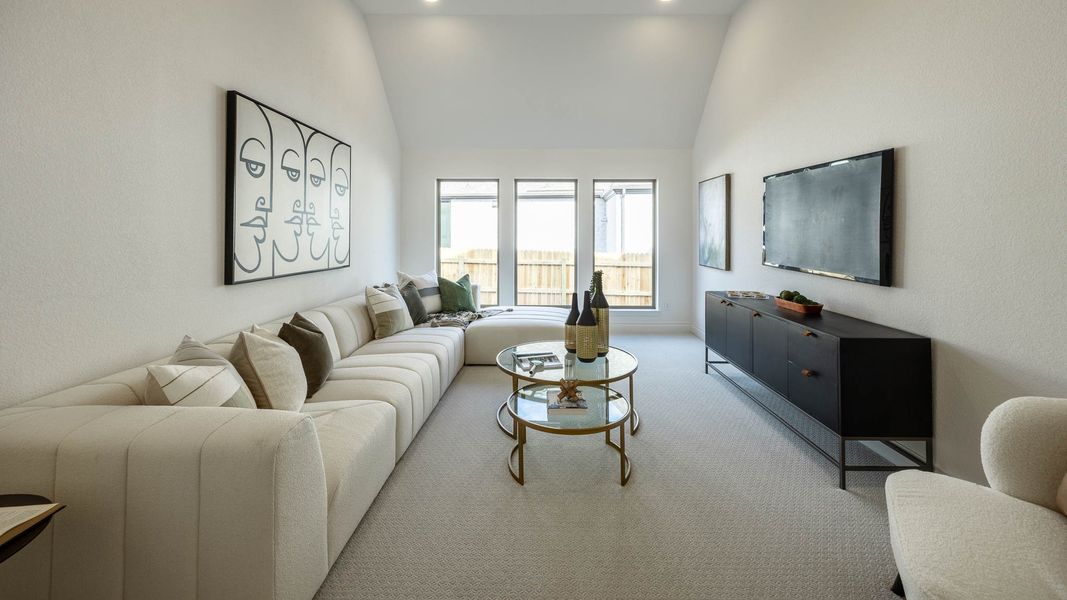 Furnished interior view inside a new home in Santa Rita Ranch 90', Liberty Hill (Image 8).